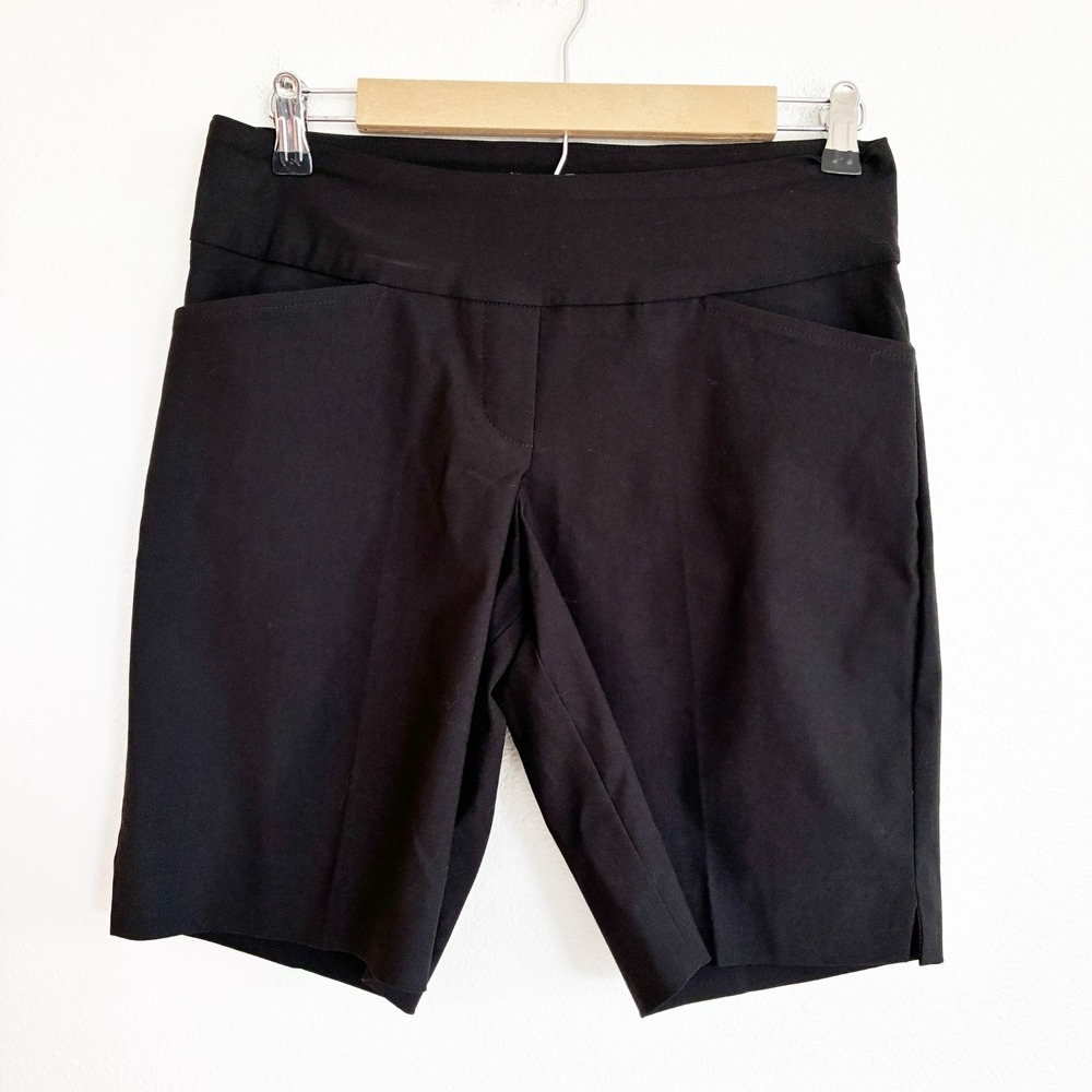 Swing Control Golf Shorts Womens 8 Black Bermuda Pull On Stretch Comfort Active